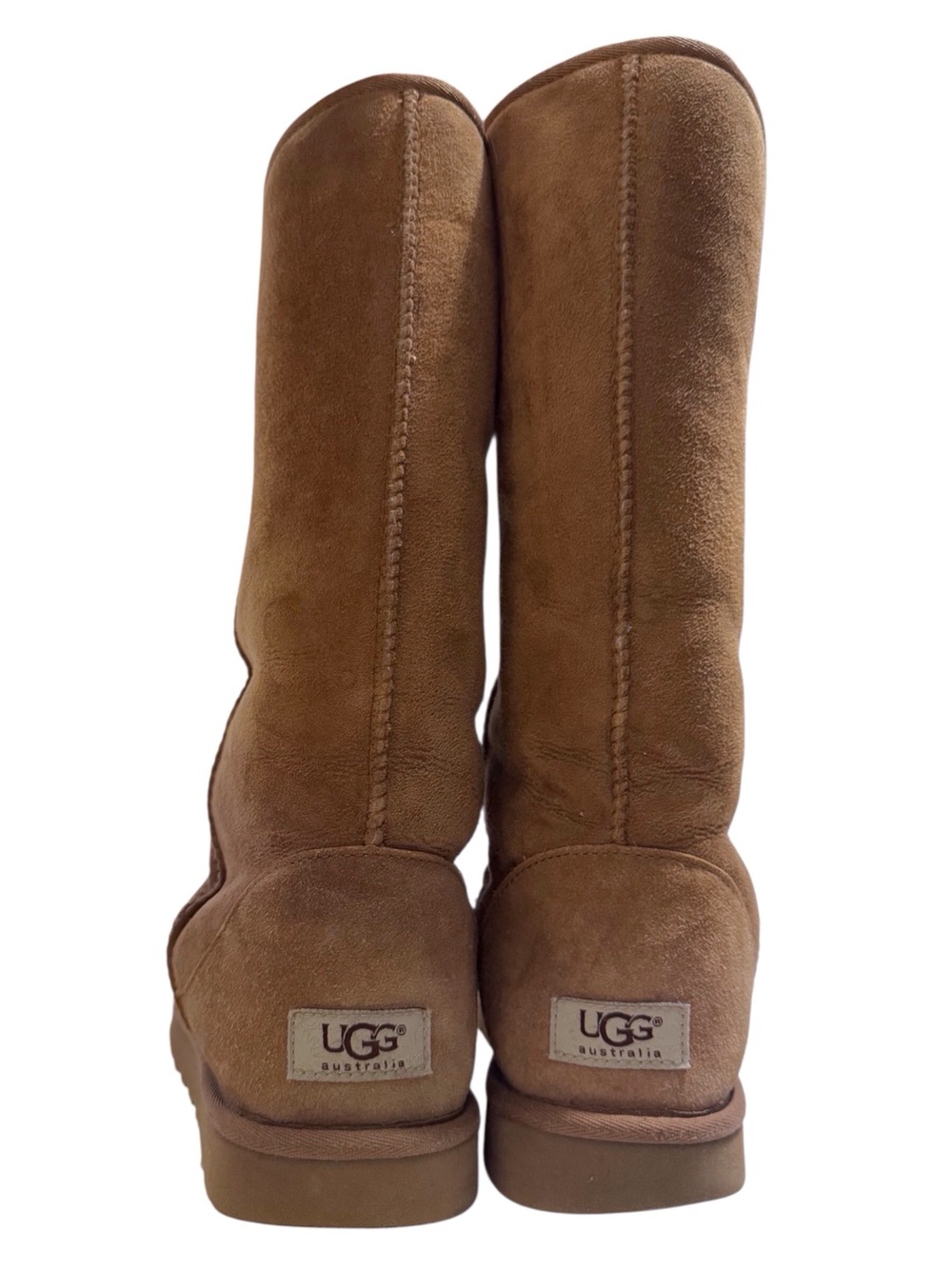 Ugg Boots Classic Tall Leather Suede Boot in Tan Size 10 - Picture 5 of 9